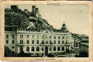 1934 Trencsén, Trencín; Hotel Tatra szálloda, vár / hotel, castle (EB)