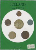Izland 1925-1942. 1e - 2K (6xklf) forgalmi összeállítás karton díszlapon + 1984-1999. 5K (2x) + 1987...