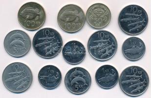 Izland 1925-1942. 1e - 2K (6xklf) forgalmi összeállítás karton díszlapon + 1984-1999. 5K (2x) + 1987...