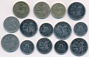 Izland 1925-1942. 1e - 2K (6xklf) forgalmi összeállítás karton díszlapon + 1984-1999. 5K (2x) + 1987...