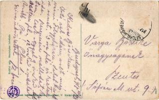 1917 Budapest I. Mátyás templom. Vasúti levelezőlapárusítás. Erdélyi udvari fényképész felvétele (EK...