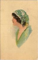 1919 Lady art postcard (EK)