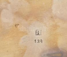 Nemesi címeres tálca, ezüstözött alpakka, jelzett, kopásnyomokkal. 42x50 cm