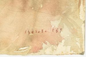 Csavlek András (1942- ): Táj. 1953. Pasztell, papír, jelzett. Apróbb sérülésekkel. 20,5x30 cm