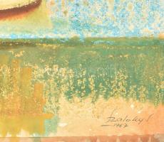 Szalóky Sándor (-): Csendélet. Pasztell, papír. Hullámos, sérült. 36x60cm