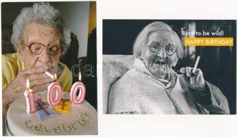 19 db MODERN használatlan humoros képeslap idős emberekkel / 19 modern unused humorous postcards with old people