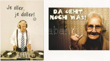 19 db MODERN használatlan humoros képeslap idős emberekkel / 19 modern unused humorous postcards wit...