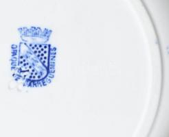 Sarreguemines francia fajansz, süteményes tányér, 8 db, hibátlan, jelzett, d: 17 cm