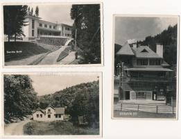 3 db RÉGI erdélyi város képeslap: Kovászna, Szováta, Gyilkos-tó / 3 pre-1945 Transylvanian town-view postcards: Covasna, Sovata, Lacul Rosu