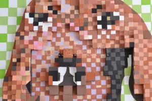 Sugár Gábor (1976-): Kutya. Akril, foamix, vászon, jelzett, hátoldalán autográf felirattal és a művé...