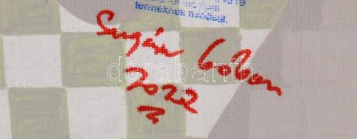 Sugár Gábor (1976-): Kutya. Akril, foamix, vászon, jelzett, hátoldalán autográf felirattal és a művé...