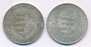 1947. 5Ft Ag "Kossuth" (2x) T:1-,2 patina Adamo F8.1