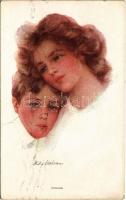1915 Chums Lady art postcard. Reinthal & Newman No. 211. s: Philip Boileau (EK)