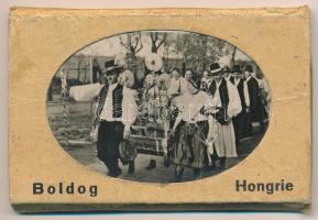 Boldog (Hatvan), Népviseletes folklór mini leporellolap (non PC) (9 x 6 cm)