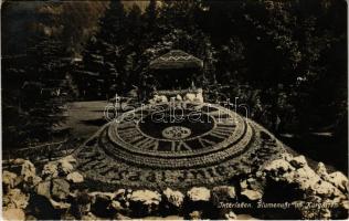 1924 Interlaken, Blumenuhr im Kurgarten / flower clock in the spa garden (EK)