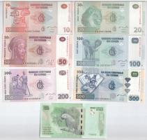 Kongói Demokratikus Köztársaság 2002-2013. 10Fr-1000Fr (7xklf) T:I Democratic Republic of the Congo 2002-2013. 10 Francs - 1000 Francs (7xdiff) C:UNC Krause P#93-94, #96-99, #101