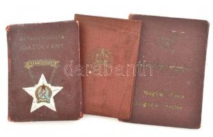 1954-1964 3 db igazolvány: Sztahanovista kiváló dolgozó jelvény viselésére jogosító fényképes igazol...