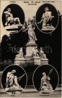 1922 Basel, St. Jakob-Denkmal. Schütze, Steinwerfer-Hirte, Ritter, Kriegsknecht / monument (EK)