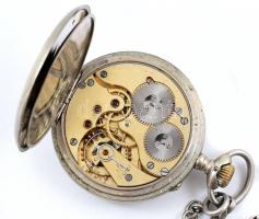 IWC Schaffhausen fém tokos zsebóra jelzett számlap, szerkezet jelzés nélkül, kopásnyomokkal. d: 50 m...