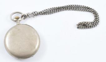 IWC Schaffhausen fém tokos zsebóra jelzett számlap, szerkezet jelzés nélkül, kopásnyomokkal. d: 50 m...