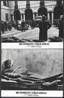 cca 1974 ,,Mussolini végnapjai című olasz film jelenetei és szereplői, 13 db vintage produkciós filmfotó, ezüst zselatinos fotópapíron, a használatból eredő (esetleges) kisebb hibákkal, 18x24 cm