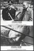 cca 1976 ,,Gyilkos a tetőn című svéd bűnügyi film jelenetei és szereplői, 10 db vintage produkciós filmfotó, ezüst zselatinos fotópapíron, a használatból eredő (esetleges) kisebb hibákkal, 18x24 cm