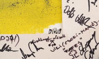 Dluhopolszky László (1951-): A Biztonság kamatozik. Paszpartun apró szakadás, vegyes technika, papír...