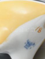 Zsolnay porcelán modern ,,darázs" váza, tervező: Török János, kézzel festett, jelzett, kopott, ...