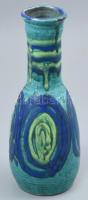 R jelzéssel: Retró türkizes váza, kerámia, hibátlan, m: 26 cm