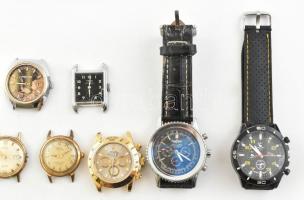 Cca. 26 db vegyes karóra, fém dobozban, van benne ami működik