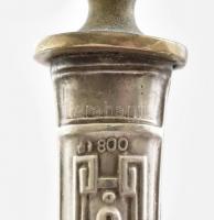 Ezüst (Ag) nyelű, szecessziós süteményes lapát, jelzett, h: 24 cm, dobozban