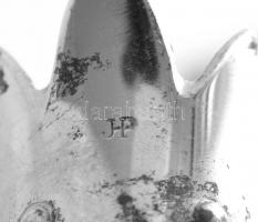 Ezüst (Ag) nyelű, kacsacomb fogó, jelzett, dobozban, h: 21 cm