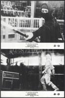 cca 1981 ,,A nindzsa színre lép amerikai kalandfilm jelenetei és szereplői, 8 db vintage produkciós filmfotó, ezüst zselatinos fotópapíron, a használatból eredő (esetleges) kisebb hibákkal, 18x24 cm
