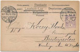 1901 Gently erotic lady with grapes. Schmidt Edgar No. 416. Art Nouveau, Emb. (EK)