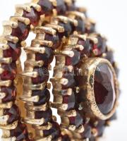 Aranyozott Ezüst (Ag) Gránát köves gyűrű, állítható méretű, bruttó: 5,6g, jelzett