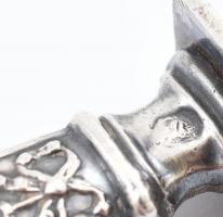 Ezüst (Ag) monogramos pecsétnyomó, jelzett, m: 9 cm, nettó: 14 g