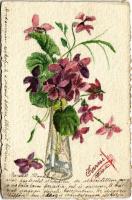 1901 Kézzel rajzolt művészlap virágokkal / hand-drawn art postcard with flowers (EK)