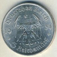 Német 3. Birodalom 1934A 5M Ag "Garnisonkirche" dátummal T:2