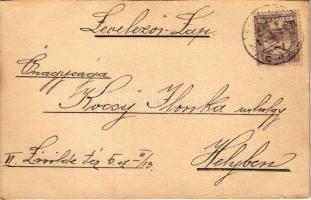 1901 Kézzel rajzolt és festett egyedi művészlap / hand-drawn and hand-made art postcard (vágott / cu...