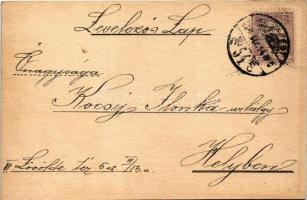 1900 Kézzel rajzolt és festett egyedi művészlap / hand-drawn and hand-made art postcard (vágott / cu...