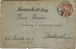 1900 Kézzel rajzolt és festett egyedi művészlap / hand-drawn and hand-made art postcard (szakadások ...