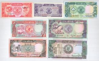 Szudán 1987-1991. 25p-100P (7xklf) T:I,I- hullámos papír Sudan 1987-1991. 25 Piastres - 100 Pounds (7xdiff) C:UNC,AU wavy paper Krause P#37-39, #44-47