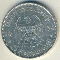 Német 3. Birodalom 1934A 5M Ag "Garnisonkirche" dátummal T:3+