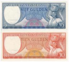 Suriname 1963. 5G C 0078073 + 10G KL 067119 T:I,I- Suriname 1963. 5 Gulden C 0078073 + 10 Gulden KL 067119 C:UNC,AU Krause P#120-121