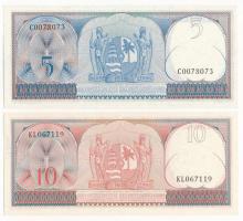Suriname 1963. 5G "C 0078073" + 10G "KL 067119" T:I,I-
Suriname 1963. 5 Gulden ...