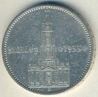 Német 3. Birodalom 1934A 5M Ag "Garnisonkirche" dátummal T:3+