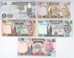 Zambia 1980-2012. 2K-50K (5xklf) T:I-III szép papír Zambia 1980-2012. 2 Kwacha - 50 Kwacha (5xdiff) C:UNC-F fine paper Krause P#24-26, #28, #49