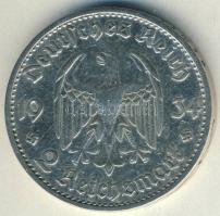 Német 3. Birodalom 1934G 2M Ag "Garnisonkirche" dátummal T:2-/3