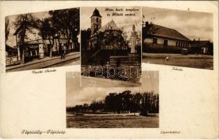 1939 Tápiósüly, Tápiósüly-Tápiósáp (Sülysáp); vasútállomás, Római katolikus templom, Hősök szobra, emlékmű, Iskola, Leventetábor (EK)