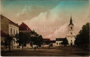 Medgyes, Mediasch, Medias; Zekesch / tér, templom / square, church